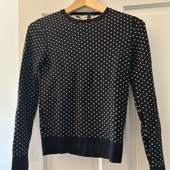 Theory Black and White Polka Dot Sweater - Picture 4 of 5
